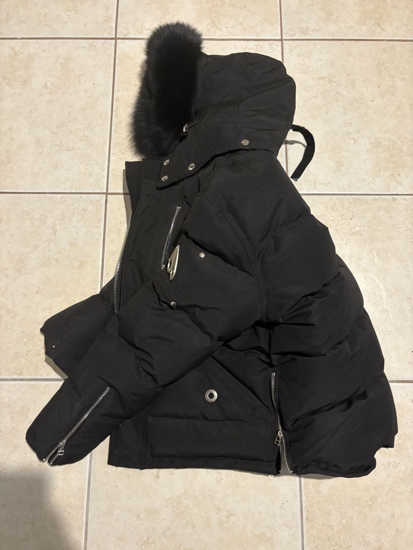 Moose Knuckles Ladriere Shearling Trim Bomber Jacket 'Black'