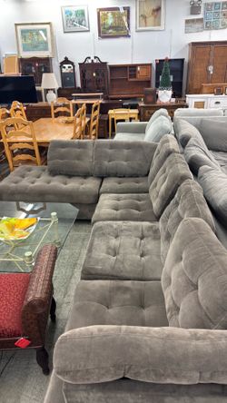 Grey sectional couch