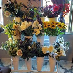 Floral Storage Rack & Faux Floral Stems