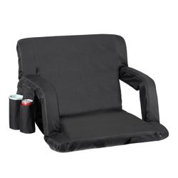 Folding Stadium Seat with Back Support, 20.5'' / 25'' Reclining Bleacher Seat Chairs with Back and Cushion, Portable Sport Events Camping Stadium Chai