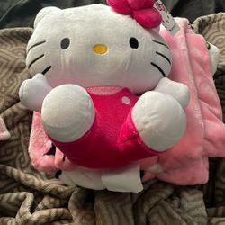 Hello Kitty Plushie W Blanket