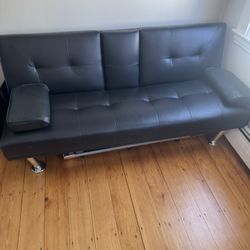 Black Leather Futon