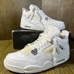 JORDAN 4 IV RETRO Mid “Pure Money” 2006 / 308497-102 / Men’s 12 / Excellent Condition w/ Original Box / White, Metallic Silver-Pure Platinum