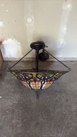 Stained glass chandelier approx 24" 4 bulb