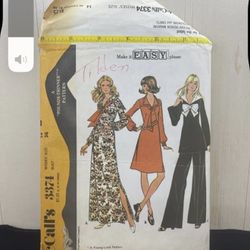 Vintage 1970s McCall's 3374 Sewing Pattern Dress Tunic Pants Size 14 Cut