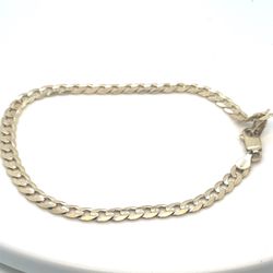 8”Curb Link Yellow Gold Bracelet 