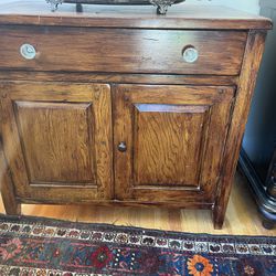 Oak Mahogany Nightstand Or End Table/ Storage Piece 