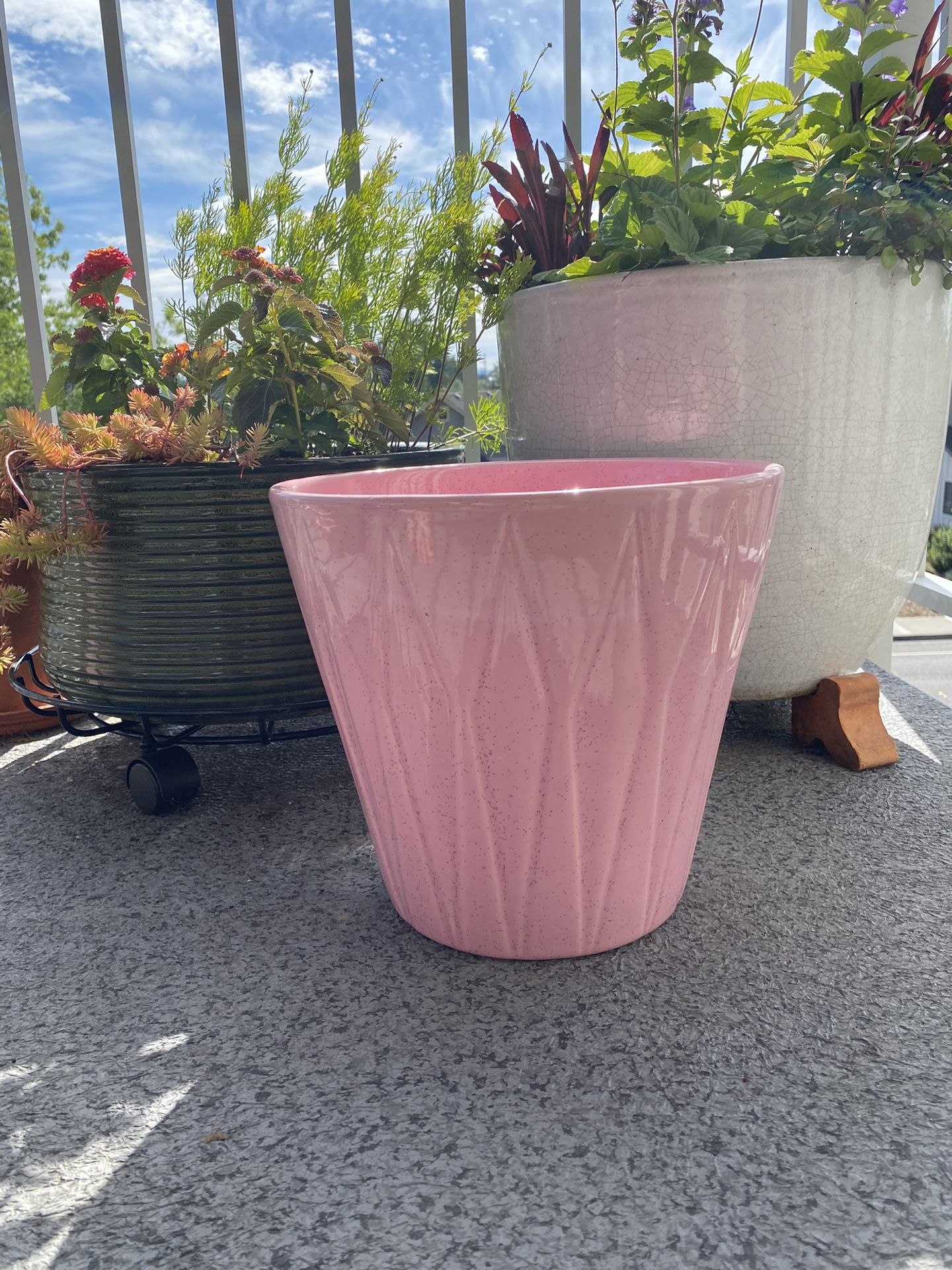 Vintage MCM Speckled Planter (Plant Pot)