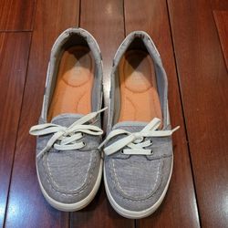 Womens Keds Ortholite Lace Slip On Boat Shoes Gray Size 7