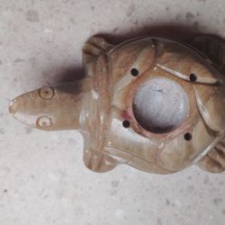 Marble Like Stone Turtle Incense Holder 
