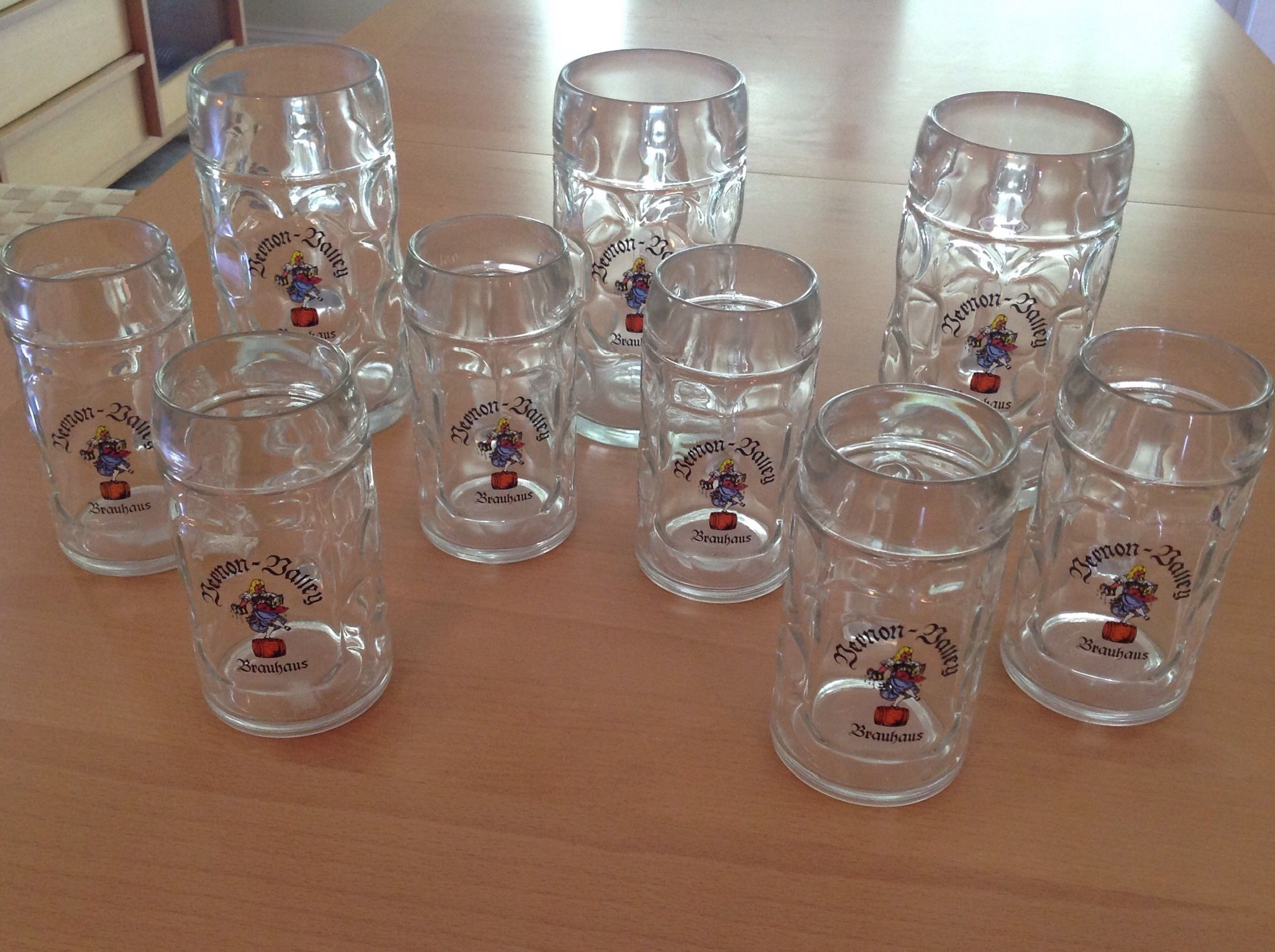 Bavarian glass beer mugs