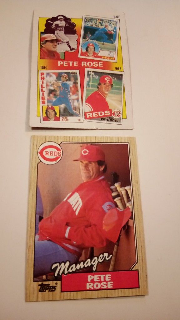 Pete Rose Lot Of 2 Topps Baseball Trading Cards 2pc
