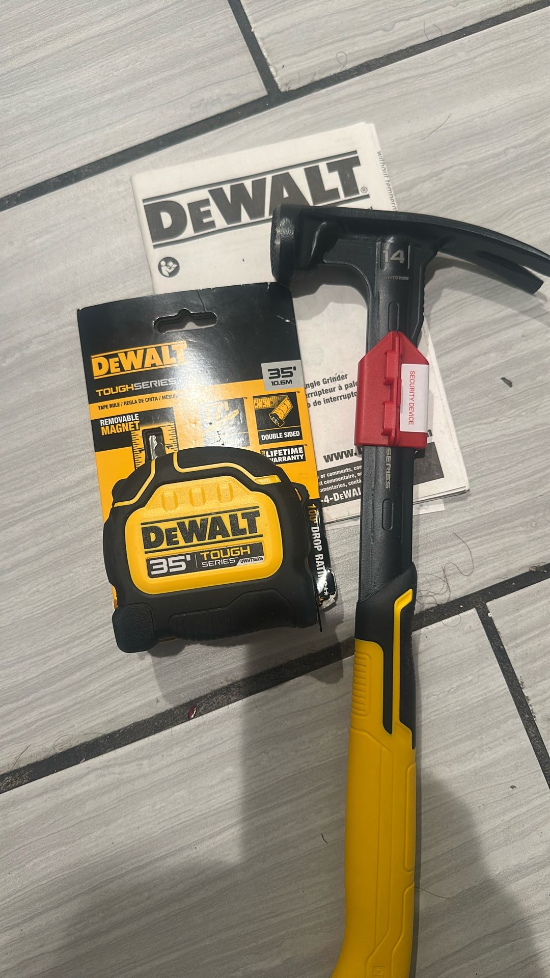 Hammer  Dewalt  14 Oz  And  Tape  Measure   Brand  New   Firm  Price