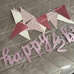 1/2 Birthday Sign And Flags