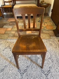 Vintage Solid Wood Farmhouse Side Chair | Rustic Dining Accent Chair