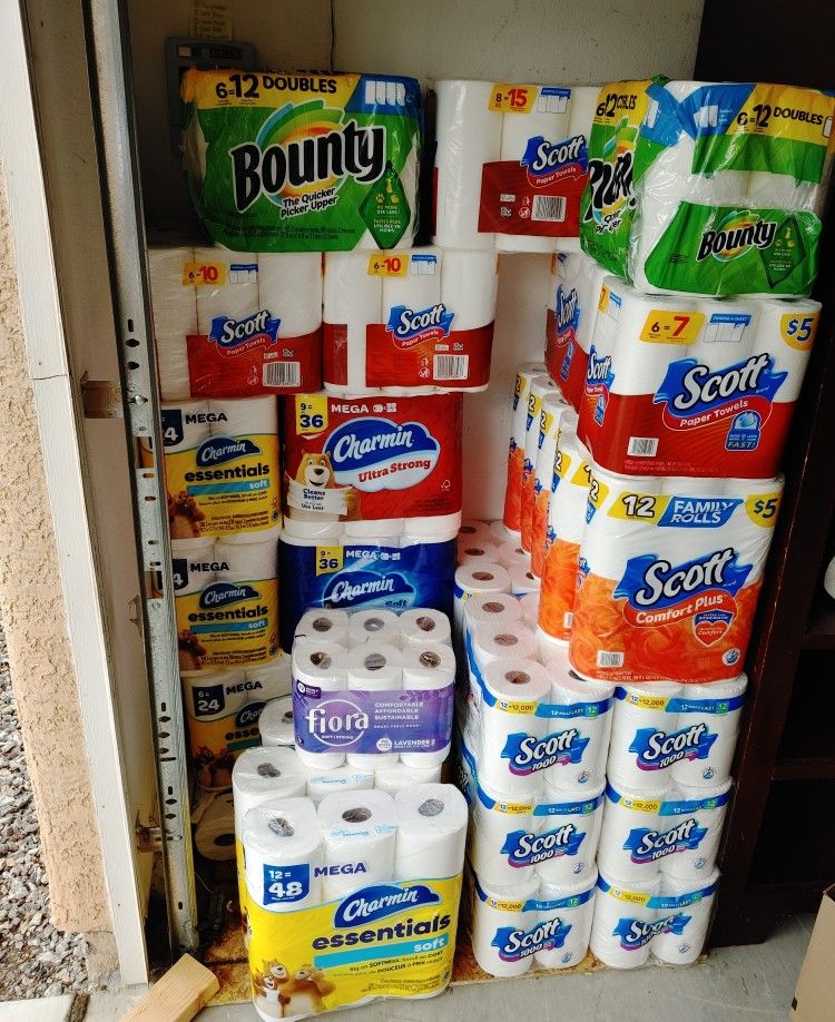Toilet Paper And Paper Towels Collection: $9 each