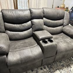Like New Grey Sectional Set For Sale - 2 Couch Set 
