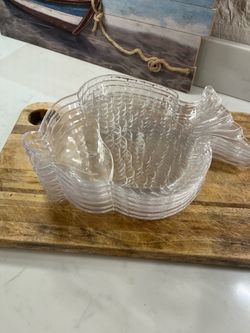 Cute plastic fish snack plates (6)