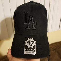 '47 Brand Los Angeles Dodgers Clean Up Adjustable Black Hat 