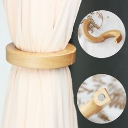 Magnetic Curtain Tieback Holder - Natural Color 
