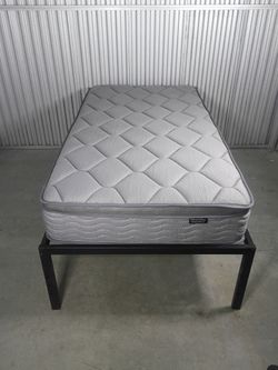 Twin size mattress with metal frame