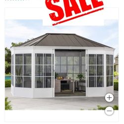 Sunjoy 12’ x 16’ Cape Blue Hardtop Screenhouse $1,999