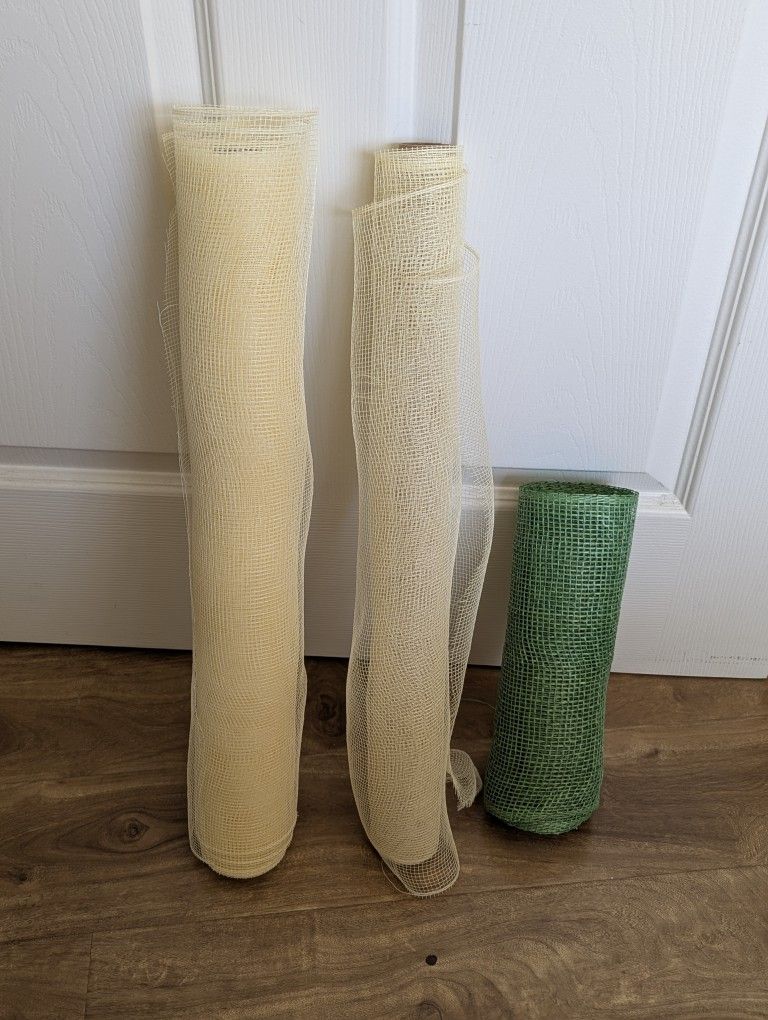 Decorative Mesh Rolls – Craft / Wreath / Floral Mesh (3 rolls)