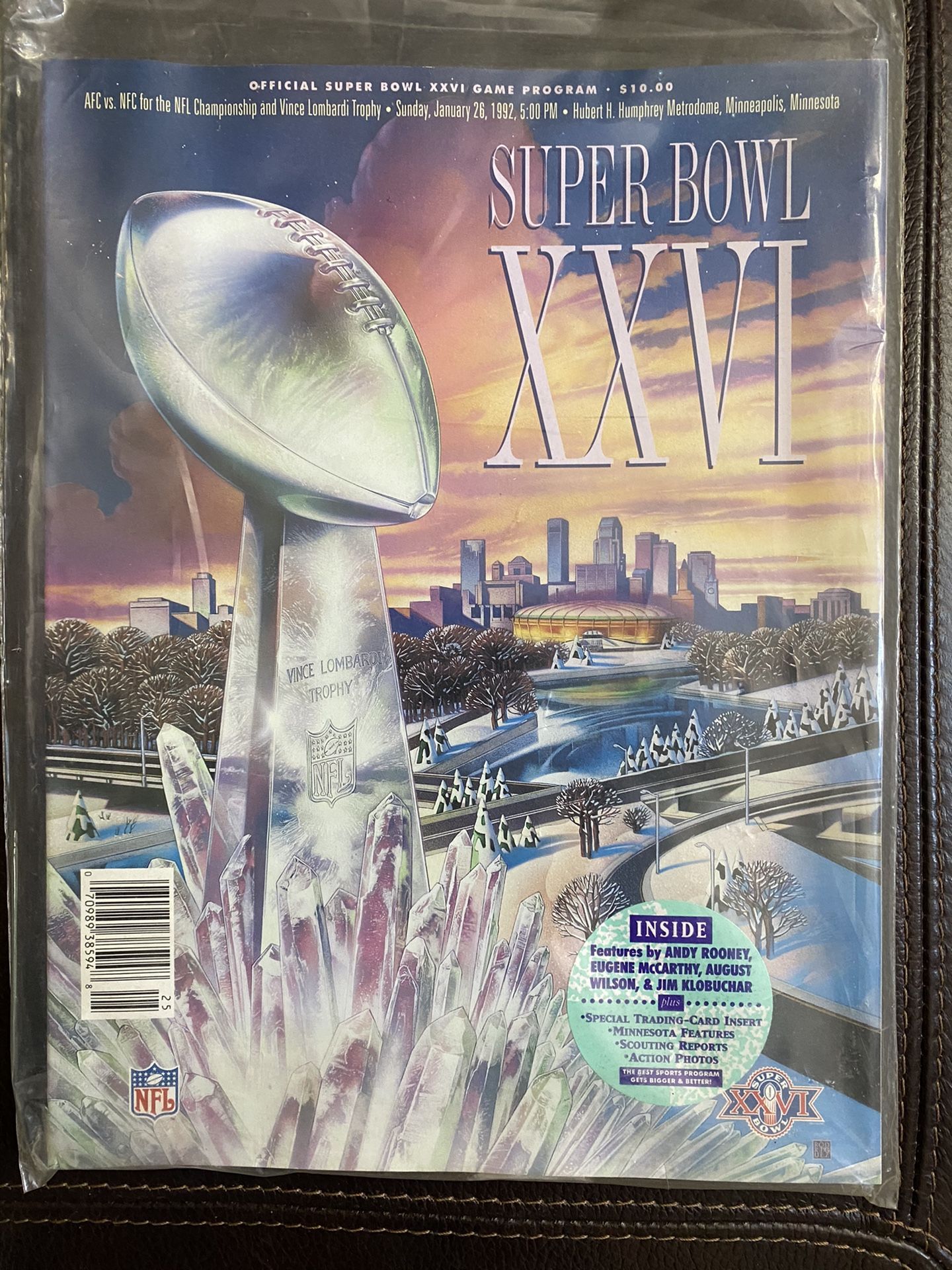 Super Bowl XXVI GAME PROGRAM - Washington Redskins vs. Buffalo Bills - January 26th, 1992