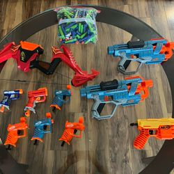 Nerf Blasters Lot with Bag of Darts 