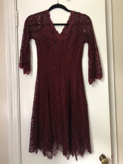Burgundy Party Dress 👗