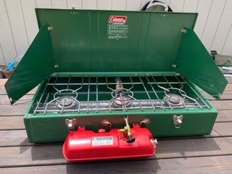 Coleman 3 burner liquid fuel camp stove