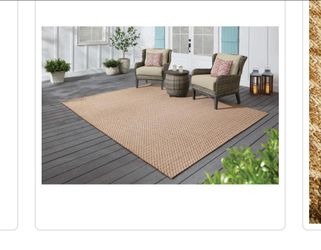 Hampton Bay Taupe indoor/outdoor patio area rug(8×10)