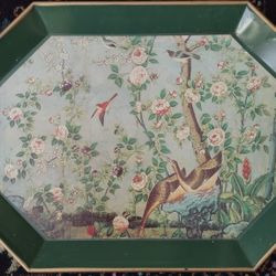 Sale** $125**Large Metal Tray With Antique Asian Scene