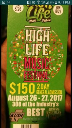 High Life Music Festival Ticket