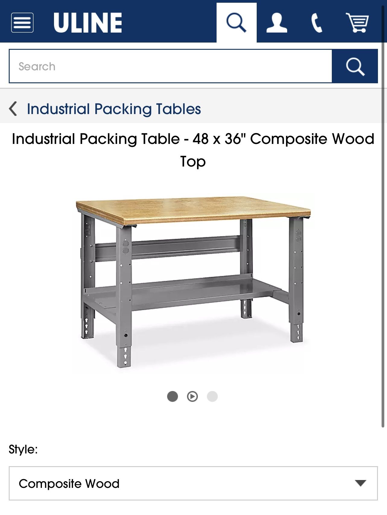 Uline Industrial Packing Table