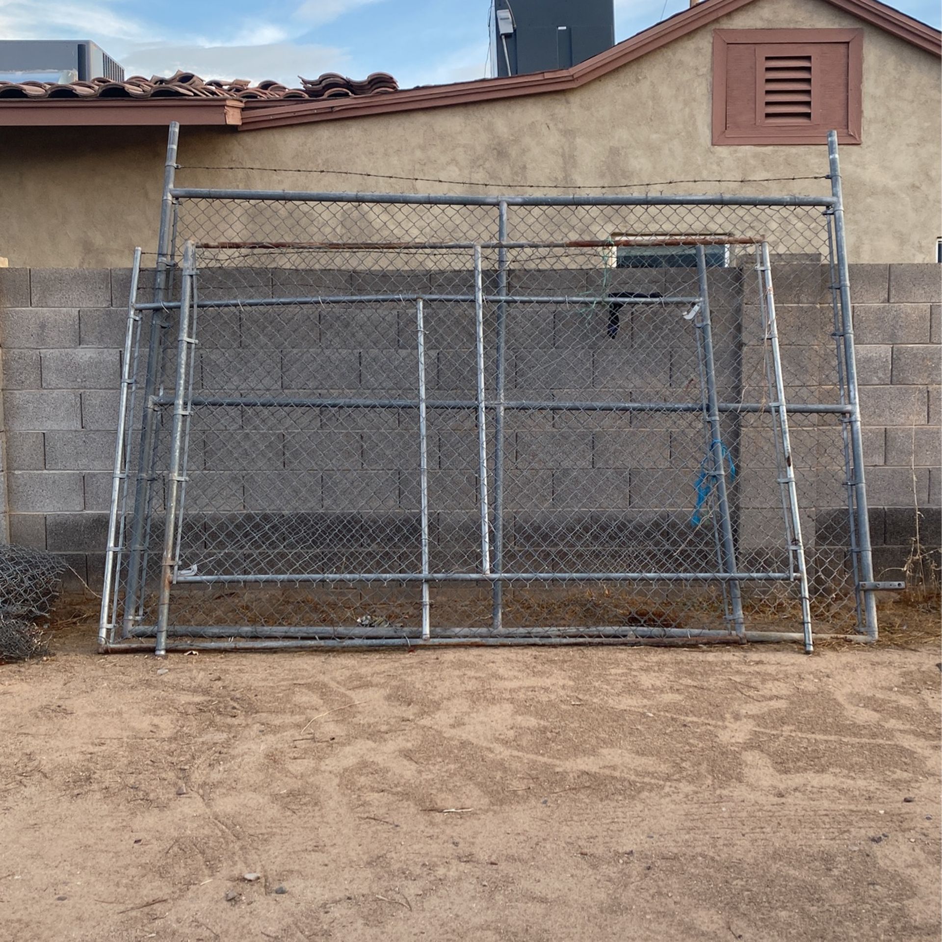 Chain Link Gates And Roll Of Used Chain Link