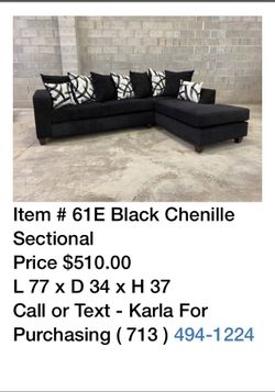Black Chenille Sectional sofa