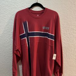 Epcot Norway Red Spirit Jersey Longsleeve Shirt Size L