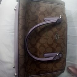 Coach Tan And Purple Purse