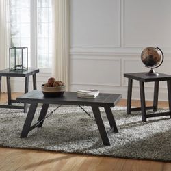 Black Stylish Three Piece Tables 