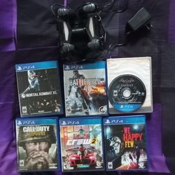 Dual PsS4 CONTROLLERS & CHARGING DOCK...PS4 assorted Games 