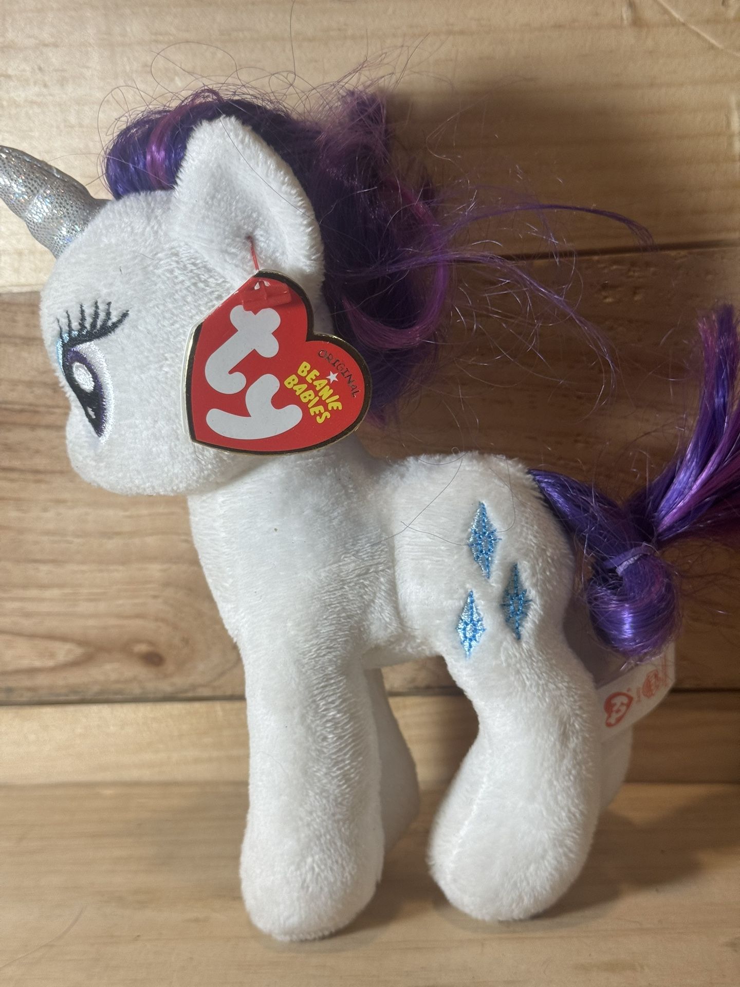 Ty Original Beanie Babies RARITY Unicorn My Little Pony white & purple w/Tag