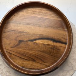 Threshold Large Round Wood Tray