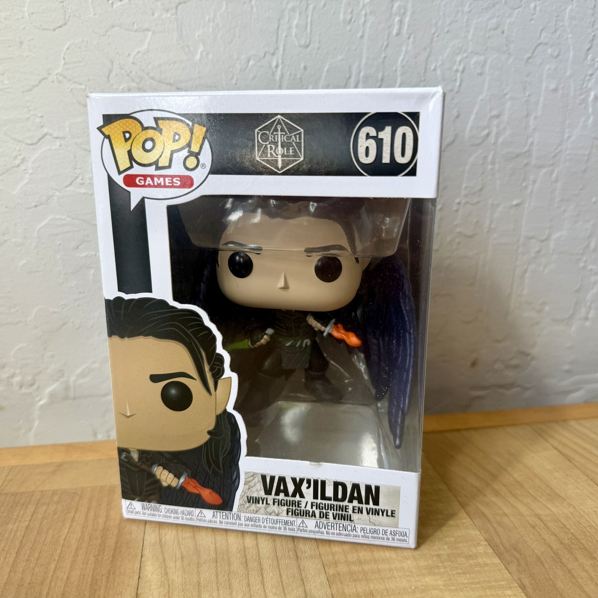 2020 Funko Pop Games #610 Critical Role Vax’ildan Vinyl Figure