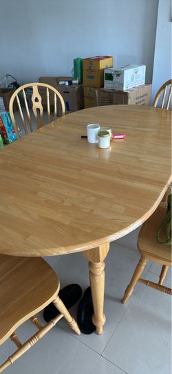 Wood Dining Table with Chairs Set