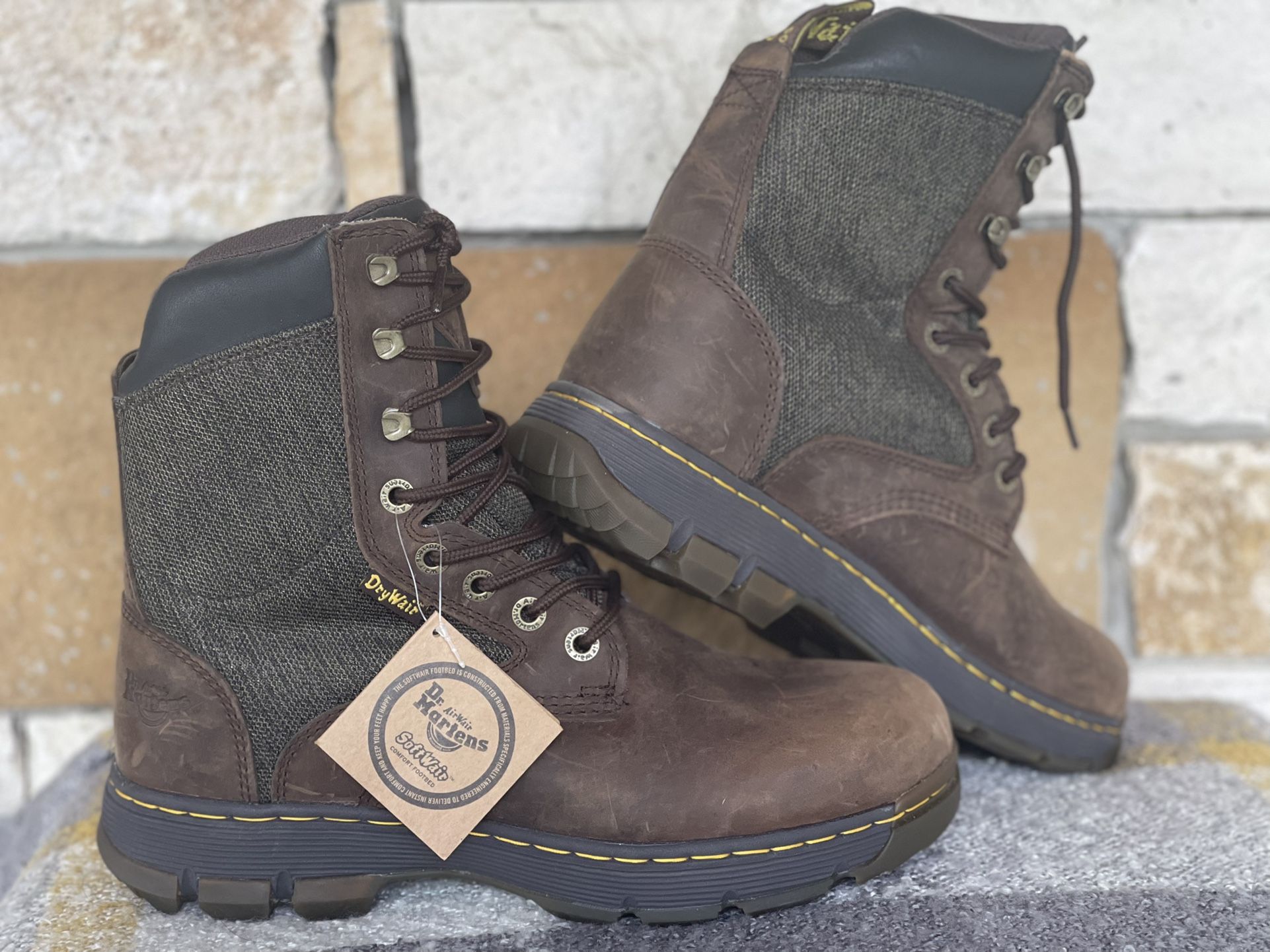 New Dr. Martens AW004 XJS 05 T Brown Leather Men Boots US Size 11 