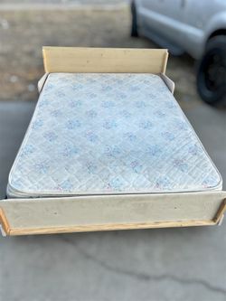 Full size bed frame with mattress