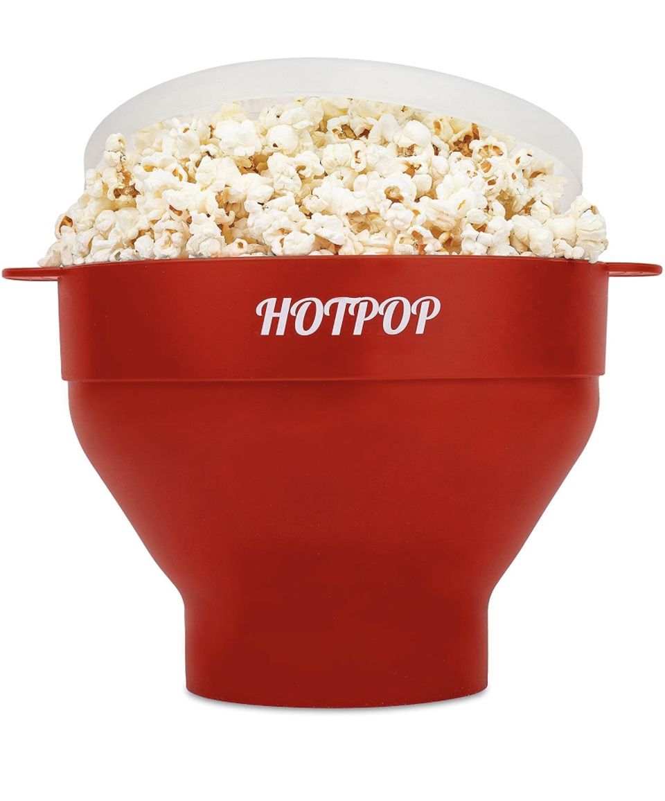 The Original Hotpop Microwave Popcorn Popper, Silicone Popcorn Maker, Collapsible Bowl Bpa Free and Dishwasher Safe