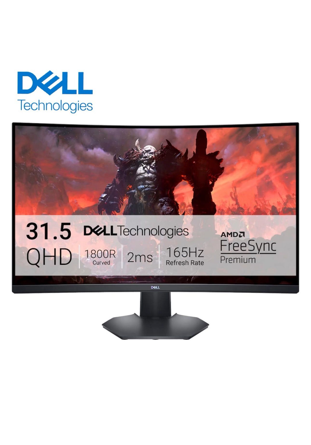 Dell - S3222DGM 32" LED Curved QHD FreeSync Gaming Monitor (DisplayPort, HDMI) - Black