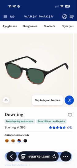 Perfect Condition Warby Parker Downing Antique Shale Fade Wide Sunglasses